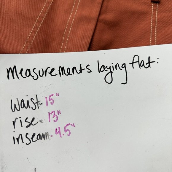 Land Of Distraction Rust Burnt Orange Shorts Sz 6 High Waist Leo - Picture 3 of 9